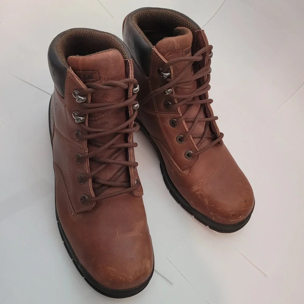 Wolverine Work Boots Mens Brown Leather Lace Up Ankle W08906‎ Size 10.5 M